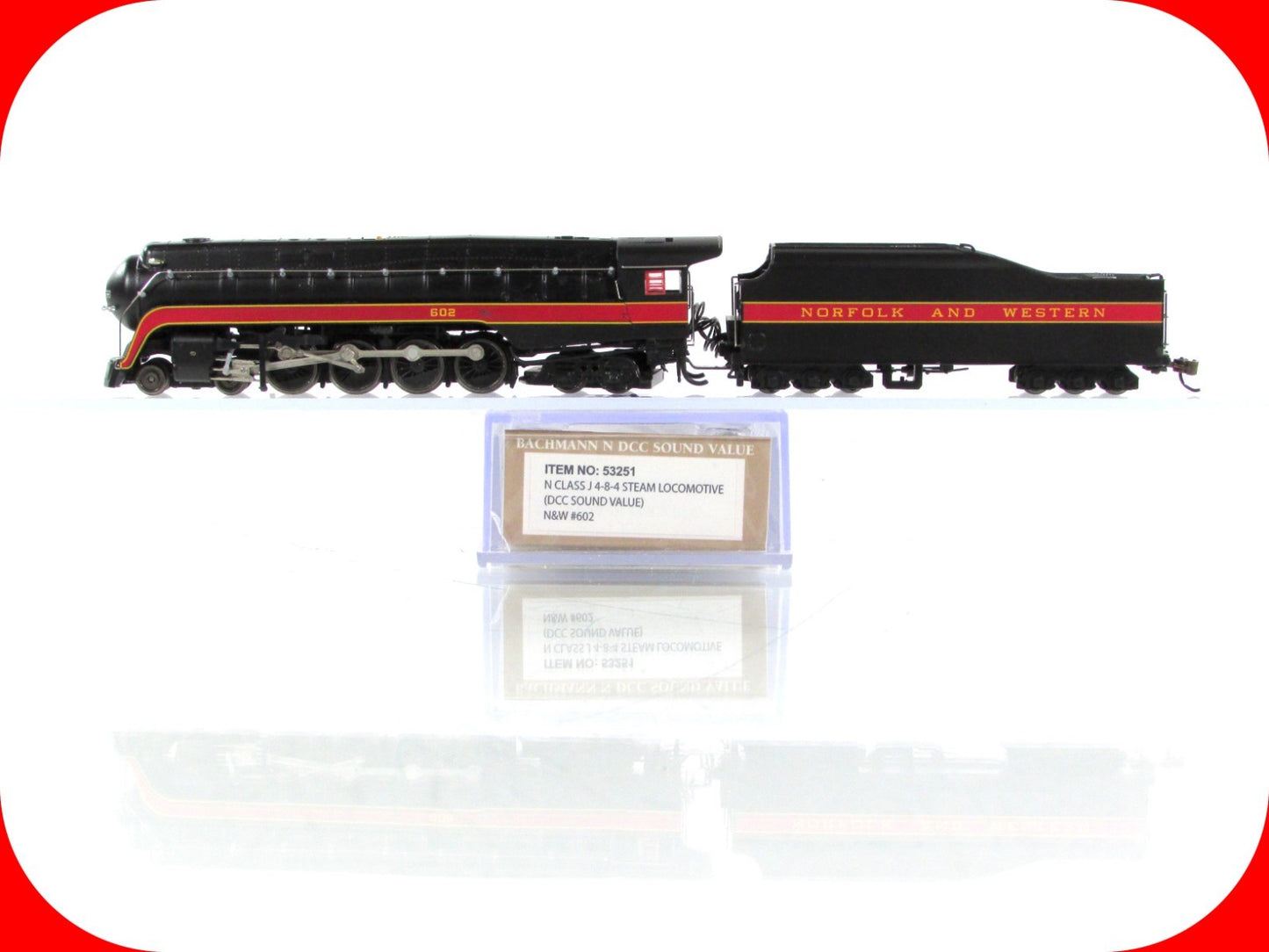 N Scale ***NORFOLK & WESTERN*** Class J  4-8-4  #602 - Bachmann 53251, DCC Sound