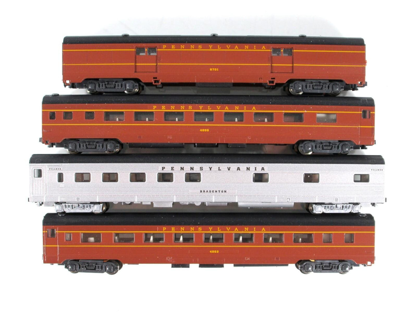 N Scale ***PENNSYLVANIA*** Corrugated Passenger Car 4-Pack Set C,  Kato 106-1701