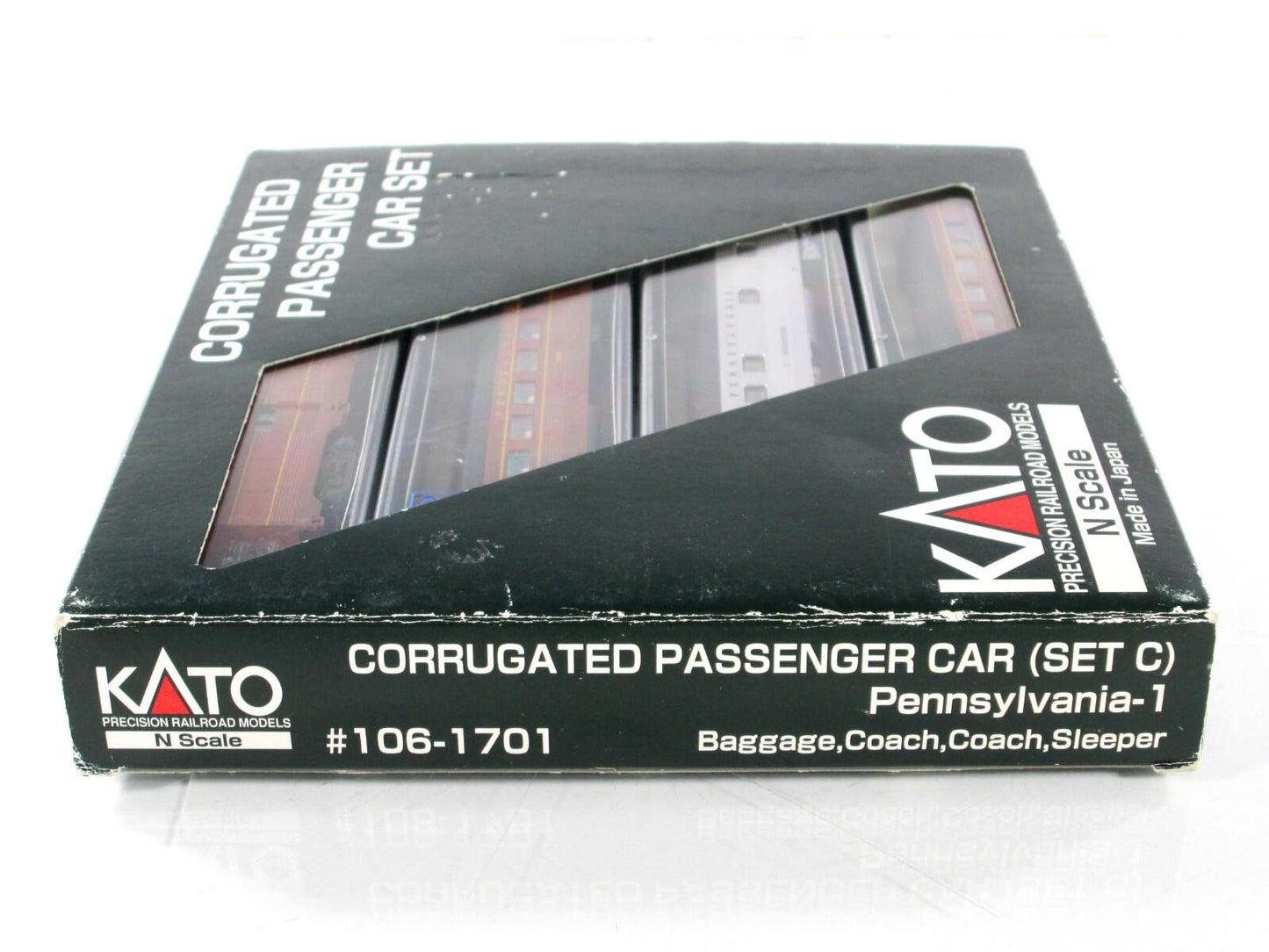 N Scale ***PENNSYLVANIA*** Corrugated Passenger Car 4-Pack Set C,  Kato 106-1701