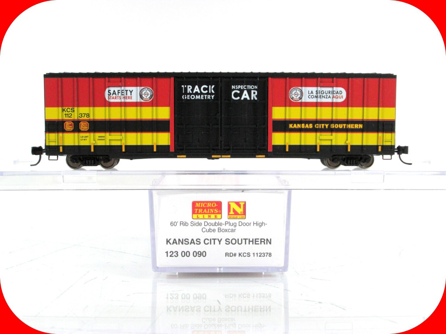 N Scale ***KANSAS CITY SOUTHERN*** Track Inspection Car -- Micro-Trains 12300090