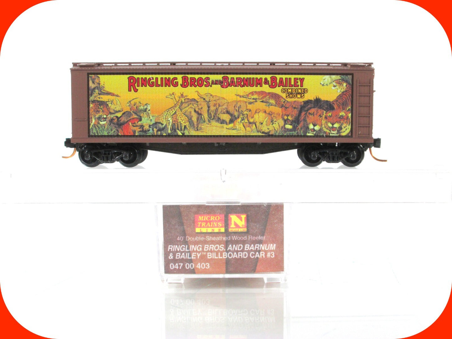 N Scale ***RINGLING CIRCUS*** Billboard Car #3 Box Car --- Micro Trains 04700403