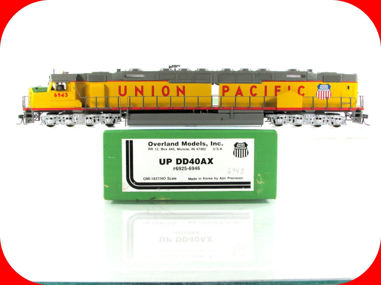 HO Scale BRASS **UNION PACIFIC** DD40AX Diesel #6943 -Overland 1837, Knuckle Cpl
