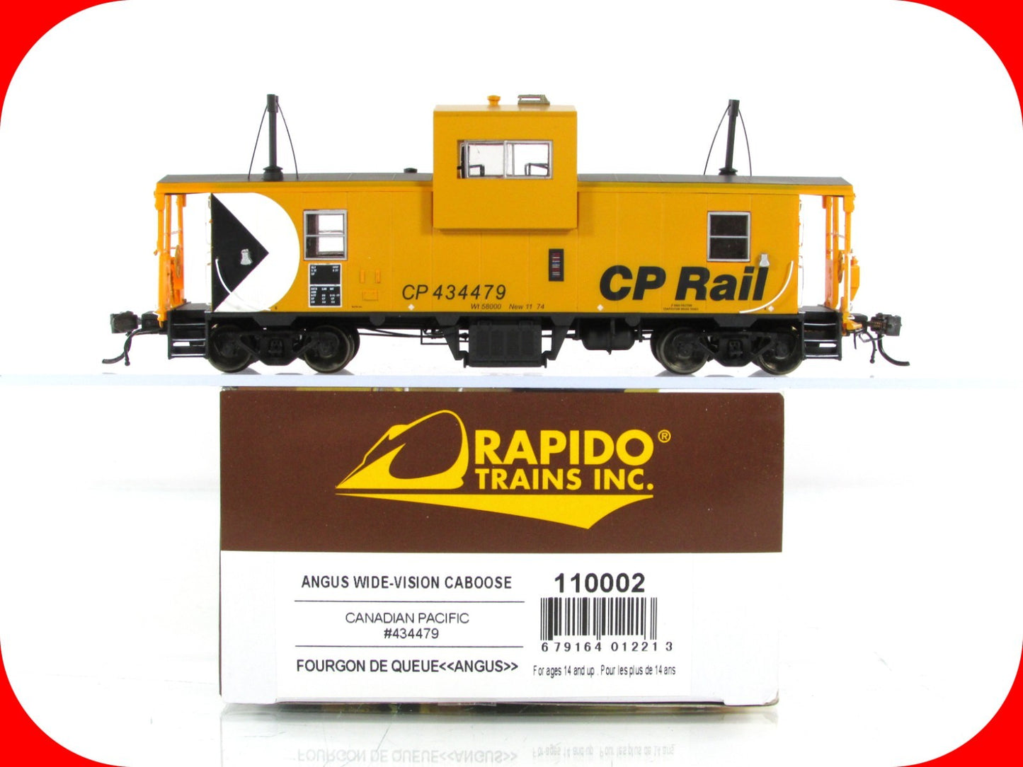 HO Scale **CANADIAN PACIFIC** Wide-Vision Caboose #434479 -Rapido 110002 *Lights