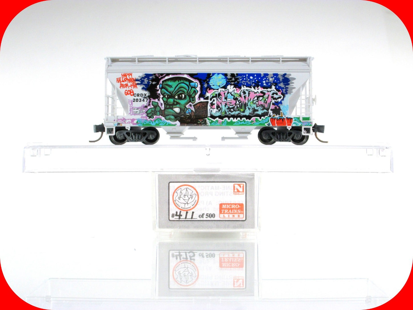 N Scale ***HALLOWEEN*** Graffiti 2-Bay Hopper, 400 of 500 -- Micro Trains **RARE
