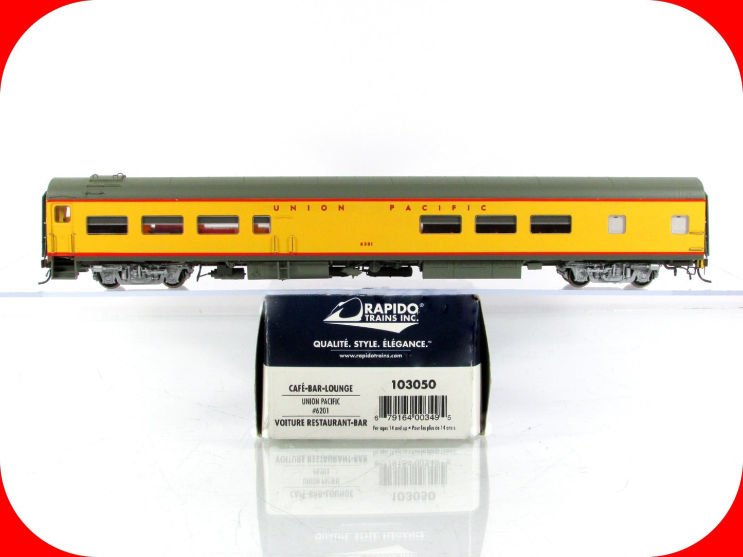 HO Scale ***UNION PACIFIC*** Cafe-Bar-Lounge #6201 ------ Rapido 103050, Lighted