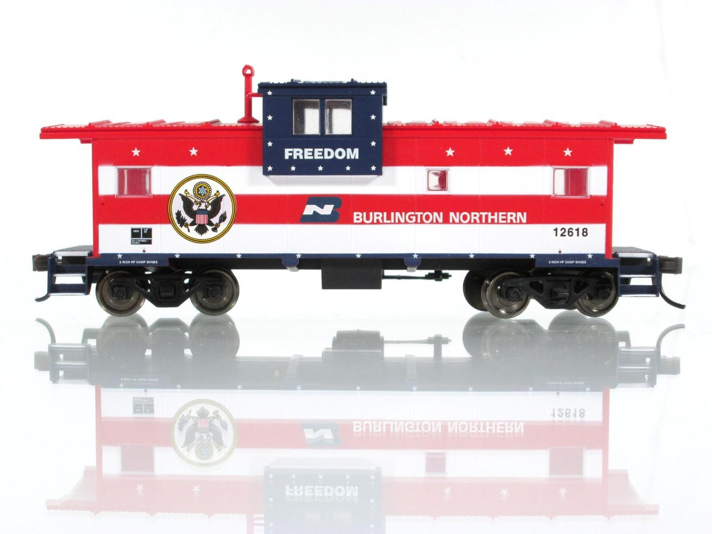 HO Scale **BURLINGTON NORTHERN FREEDOM** Caboose #12618 -Atlas 1913, Knuckle Cpl