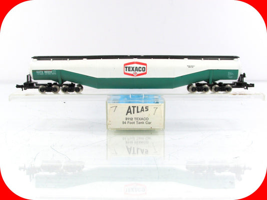 N Scale ***TEXACO*** 94' Jumbo Whale Belly Tank Car, GATX 96502 --- Atlas 3112