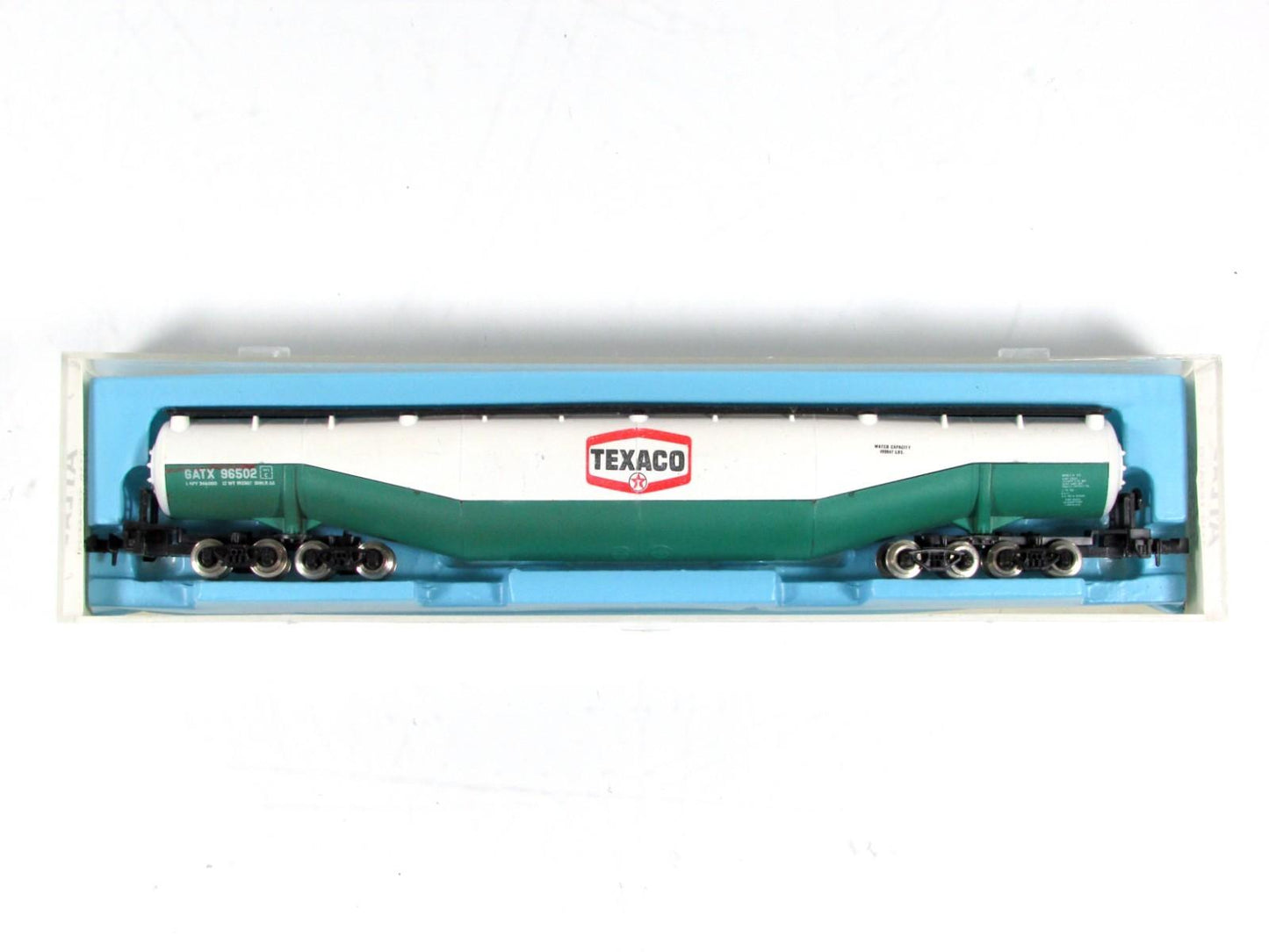 N Scale ***TEXACO*** 94' Jumbo Whale Belly Tank Car, GATX 96502 --- Atlas 3112