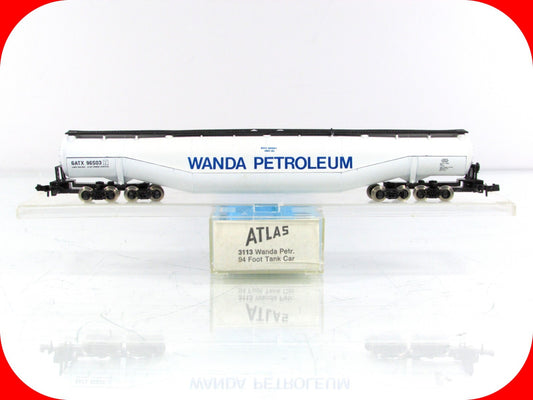 N Scale **WANDA PETROLEUM** 94' Jumbo Whale Belly Tanker GATX 96503 --Atlas 3113