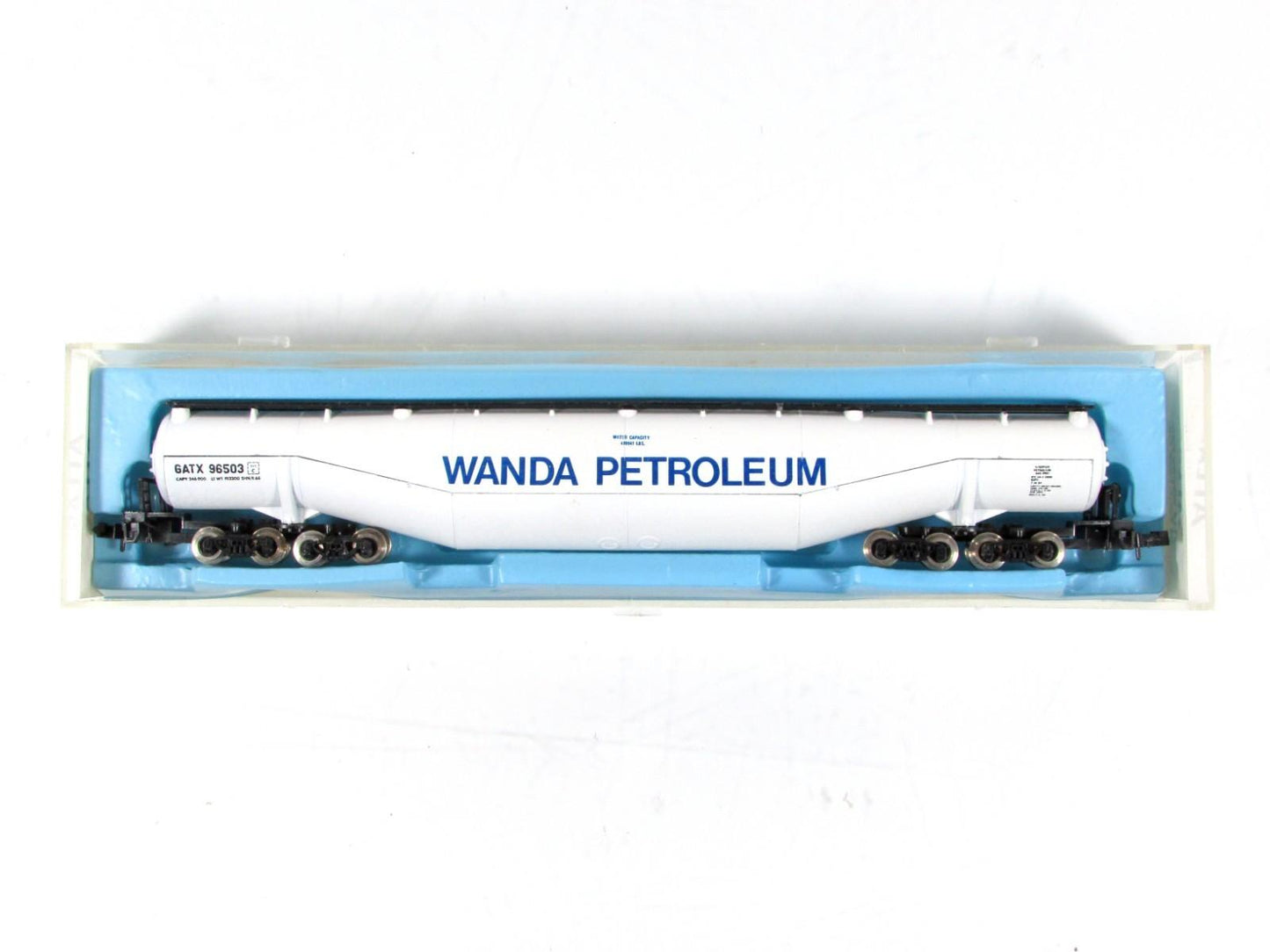 N Scale **WANDA PETROLEUM** 94' Jumbo Whale Belly Tanker GATX 96503 --Atlas 3113