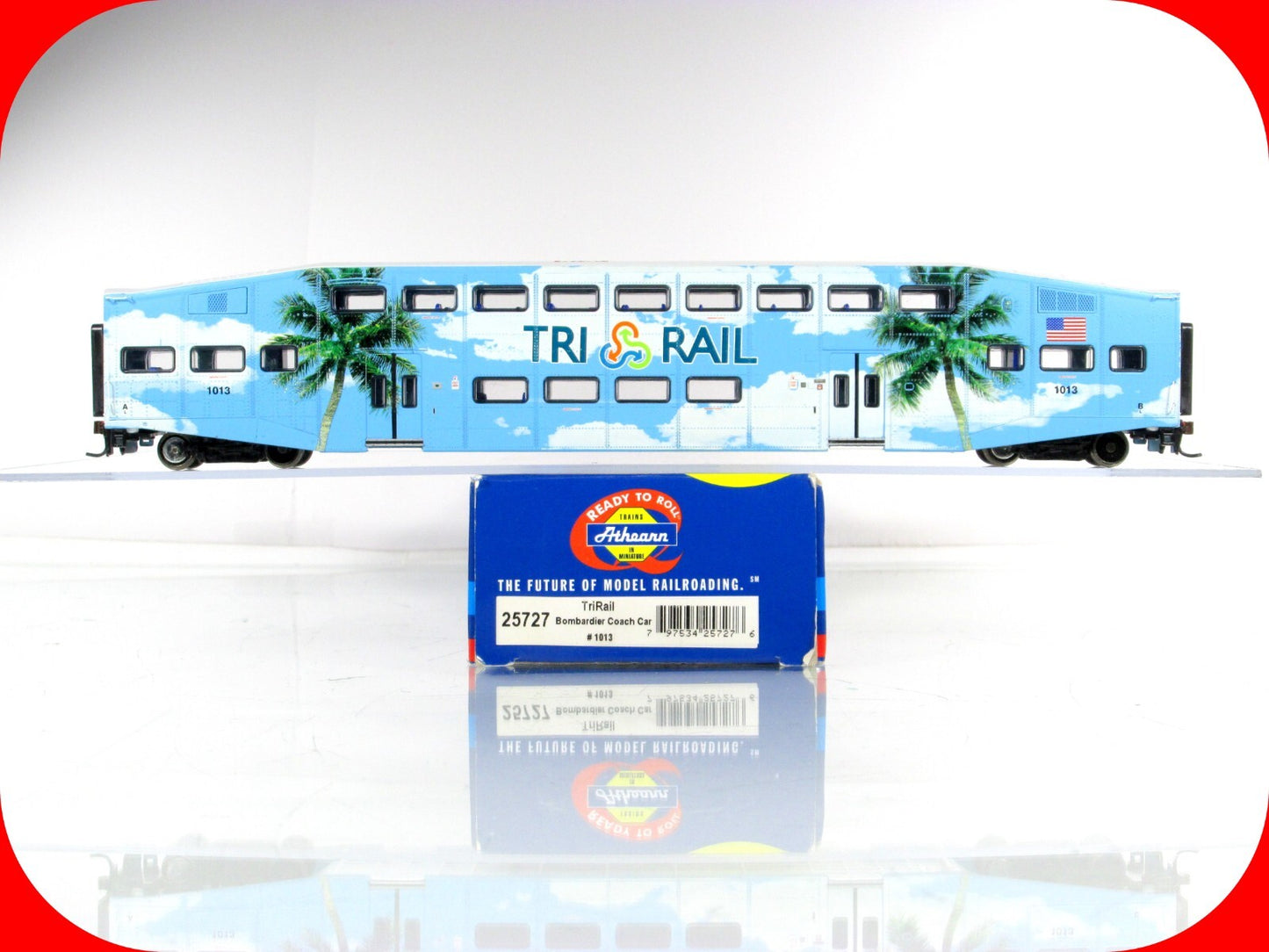 HO Scale ***TRI RAIL*** Bombardier Commuter Coach #1013 --- Athearn 25727 **RARE