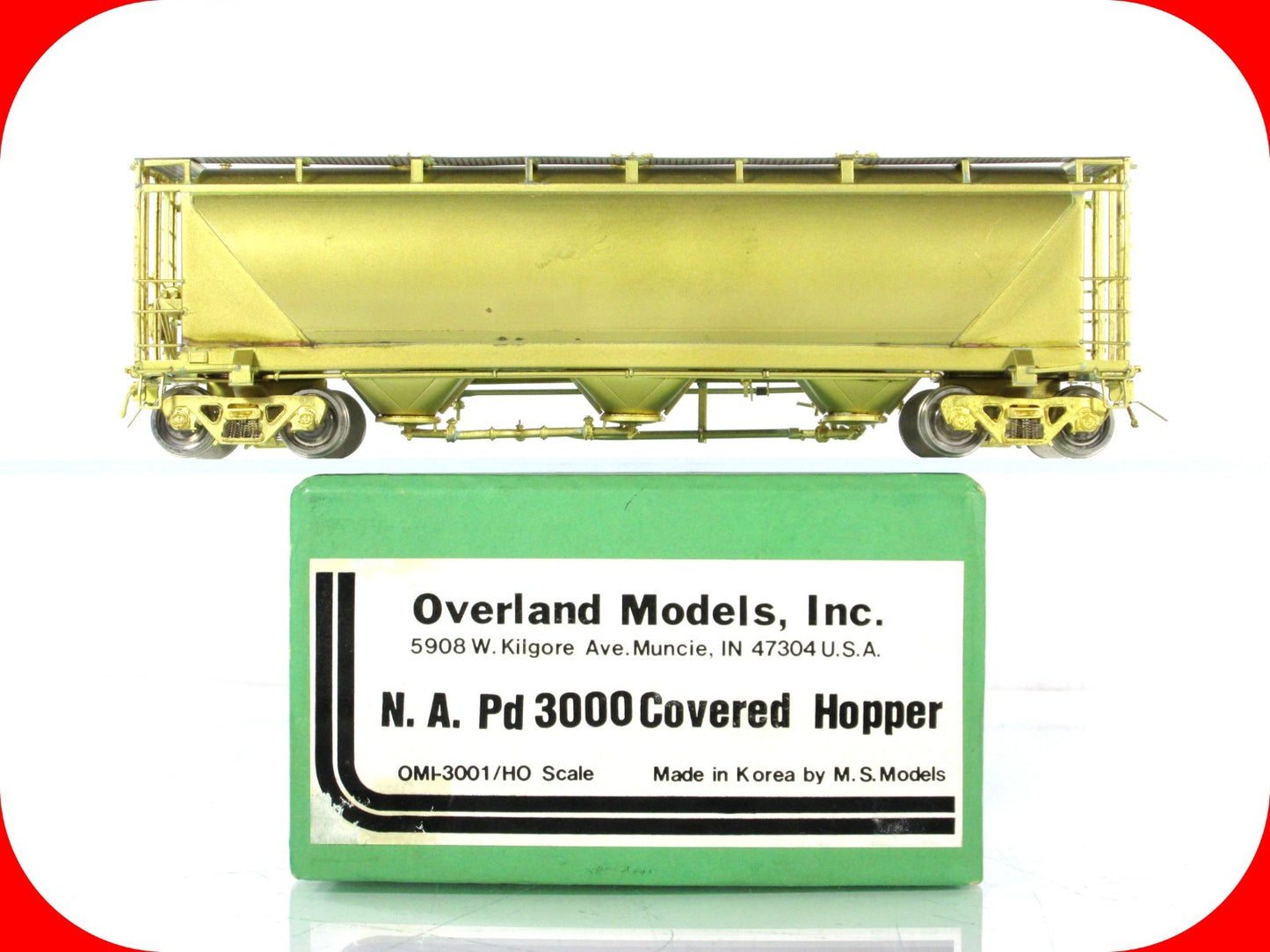 HO Scale BRASS **NORTH AMERICAN** PD 3000 Covered Hopper - Overland OMI-3001