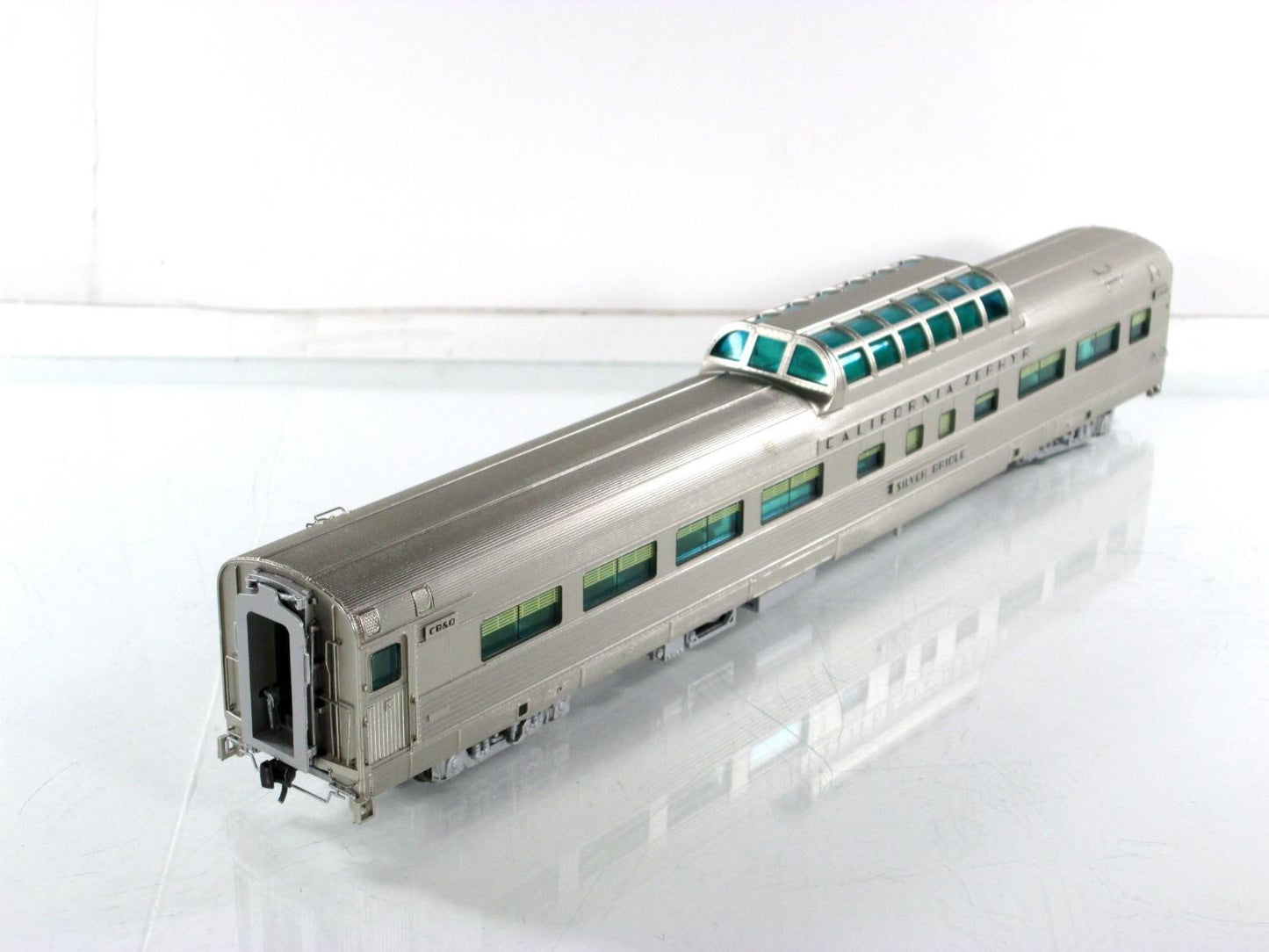 HO Scale **CB&Q CA ZEPHYR* SILVER BRIDLE Vista Dome 4716 --Broadway 502, Lighted