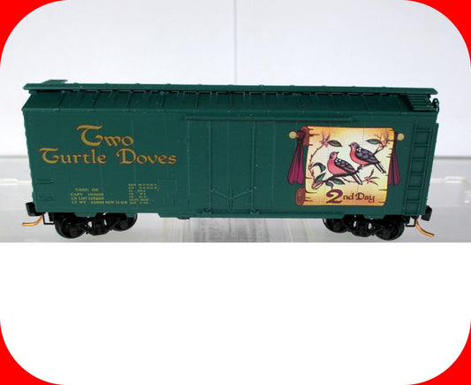 N Scale ***TWO TURTLE DOVES*** 12 Days of Christmas Box Car --Micro Trains 21502