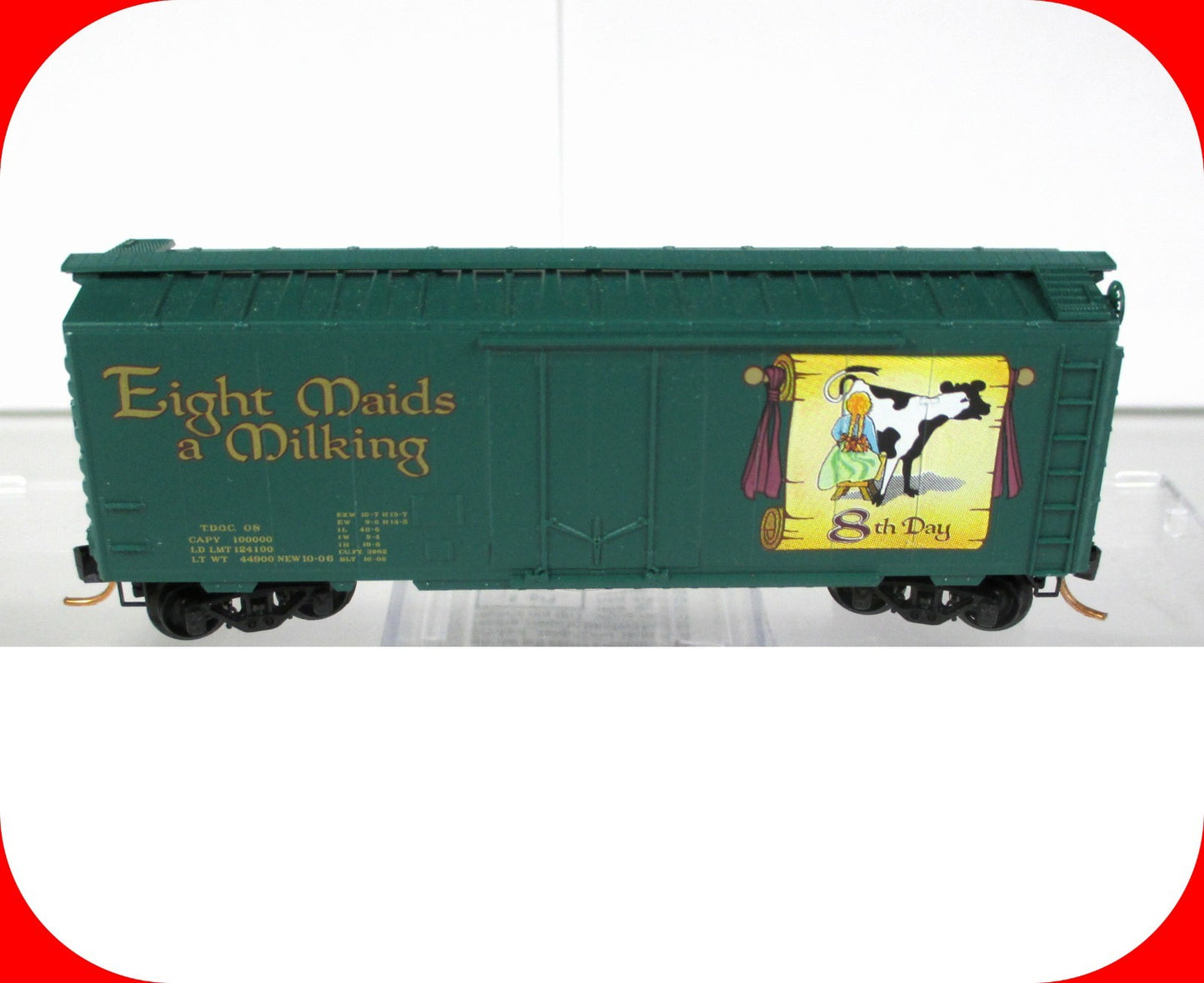 N Scale **EIGHT MAIDS MILKING** 12 Days Christmas Box Car,-Micro Trains 02100508