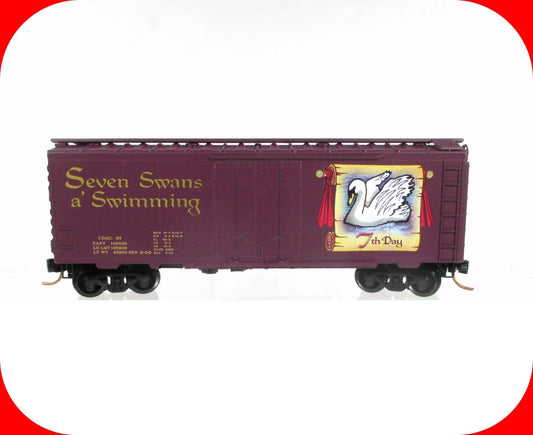 N Scale *SEVEN SWANS SWIMMING* 12 Days Christmas Box Car,  Micro Trains 02100507