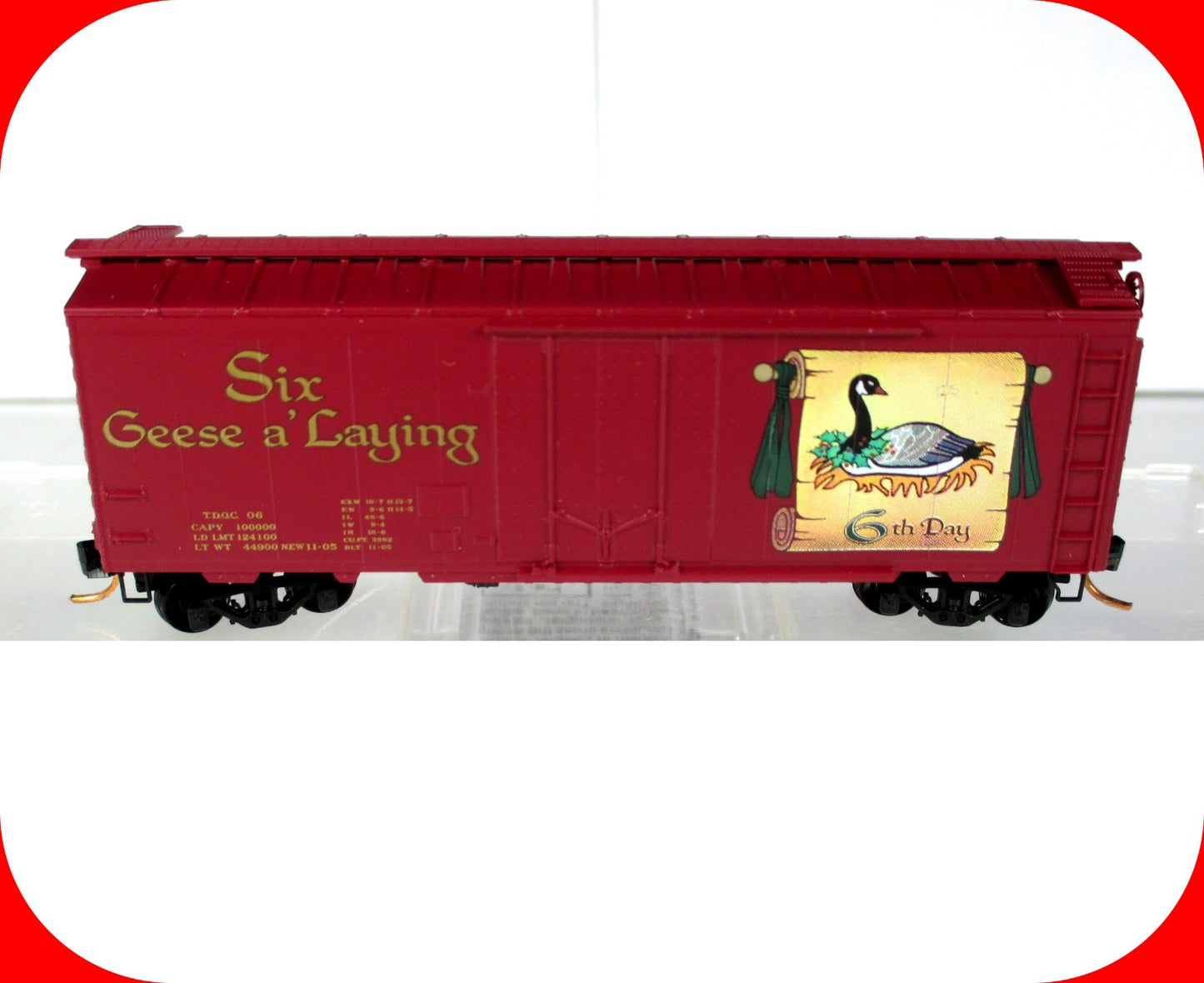 N Scale ***SIX GEESE LAYING*** 12 Days Christmas Box Car, -Micro Trains 02100506