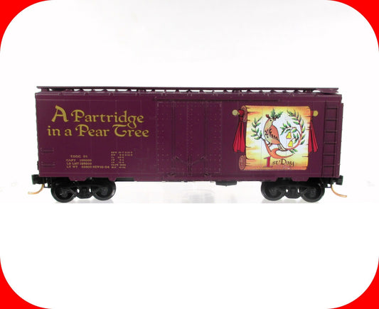 N Scale **PARTRIDGE, PEAR TREE** 12 Days Christmas Box Car ---Micro Trains 21501