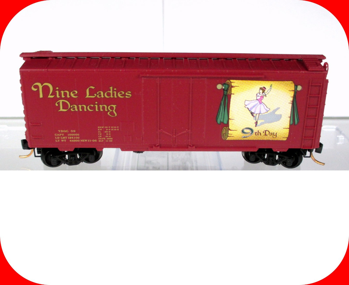 N Scale **NINE LADIES DANCING* 12 Days Christmas Box Car - Micro Trains 02100509