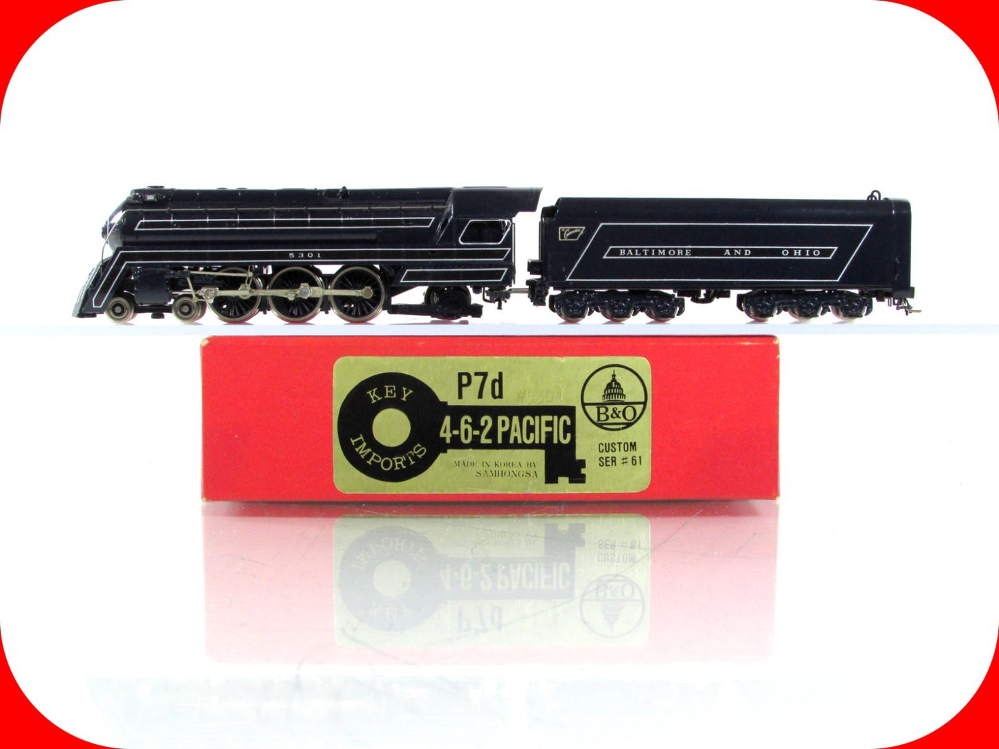N Scale BRASS ***BALTIMORE & OHIO  CINCINNATIAN*** P7d 4-6-2 Pacific #5301 - KEY