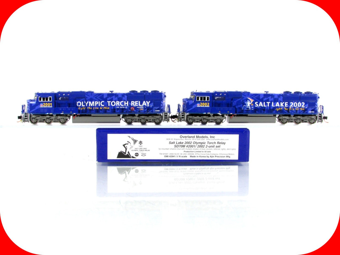 N Scale BRASS ***UP OLYMPIC TORCH RELAY*** SD70M 2001-2002 Set - Overland 2941.1