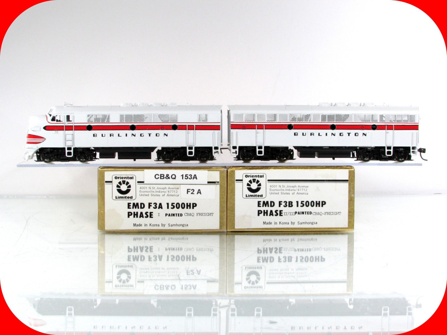 HO Scale BRASS ***CB&Q*** EMD F3A-F3B 1500HP Phase 1 Locomotive Set --- Oriental