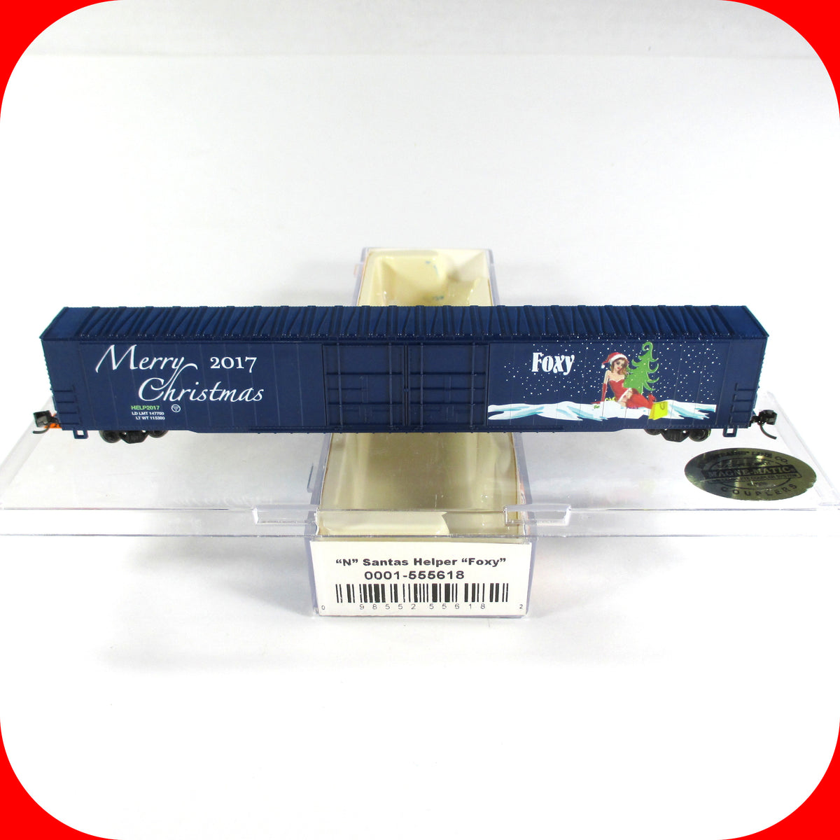N Scale **SANTA'S FOXY HELPER** Christmas 2017 Hi-Cube Box Car - Con-Cor 555618