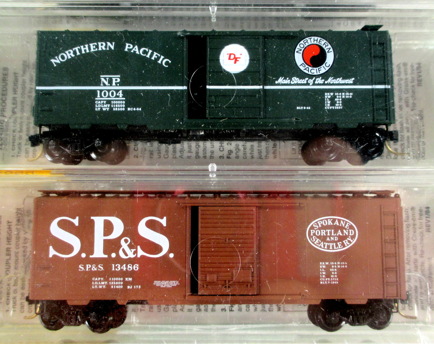 N Scale ***CB&Q, GN, NP, SP&S*** Box Car & Hopper 4-Pack - Micro Trains 20226-2