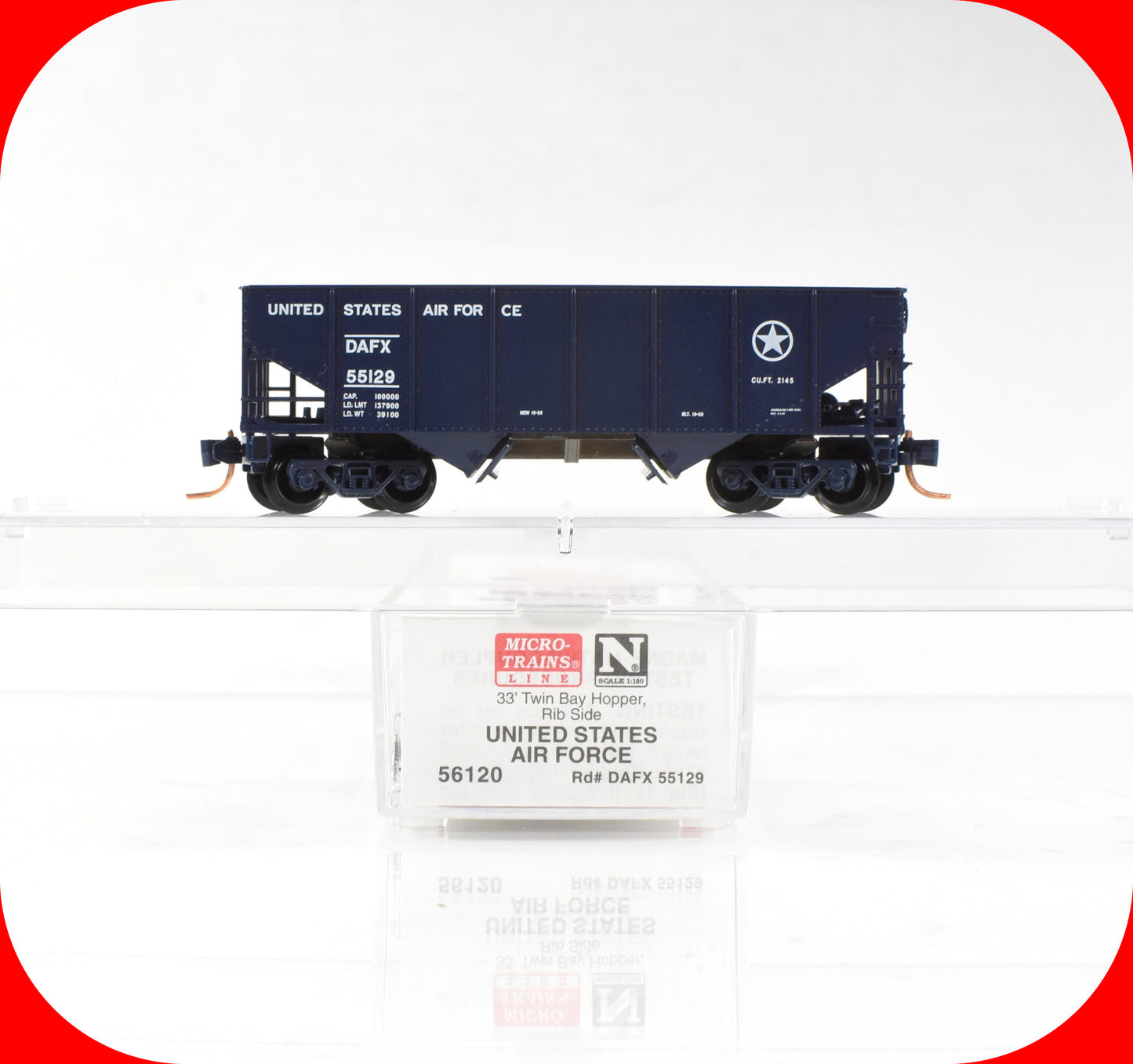N Scale ***US AIR FORCE*** 2-Bay Open Hopper, DAFX 55129 - Micro Trains 56120