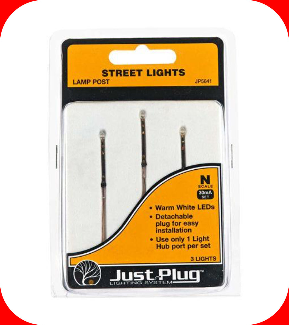 Woodland Scenics -- Just Plug LED Lamp Post Street Lights -- JP5641