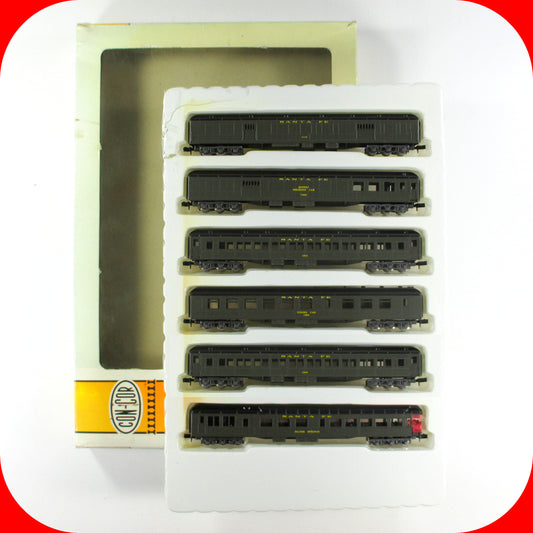 N Scale ****Santa Fe**** Heavyweight Passenger Car 6-Pack Set -- Con-Cor 570001