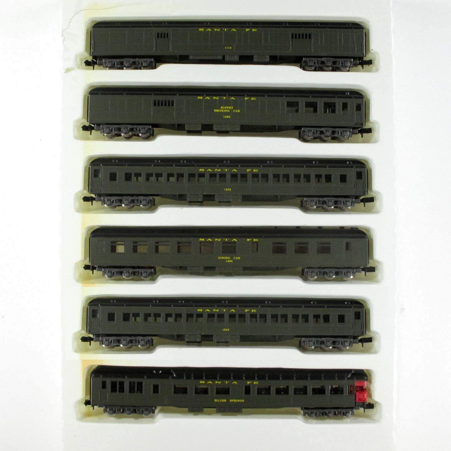 N Scale ****Santa Fe**** Heavyweight Passenger Car 6-Pack Set -- Con-Cor 570001