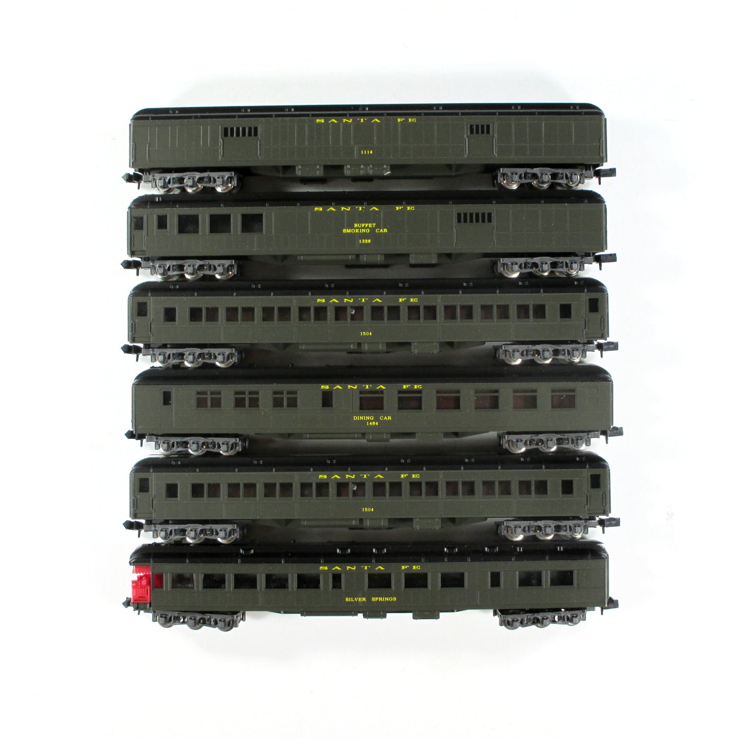 N Scale ****Santa Fe**** Heavyweight Passenger Car 6-Pack Set -- Con-Cor 570001