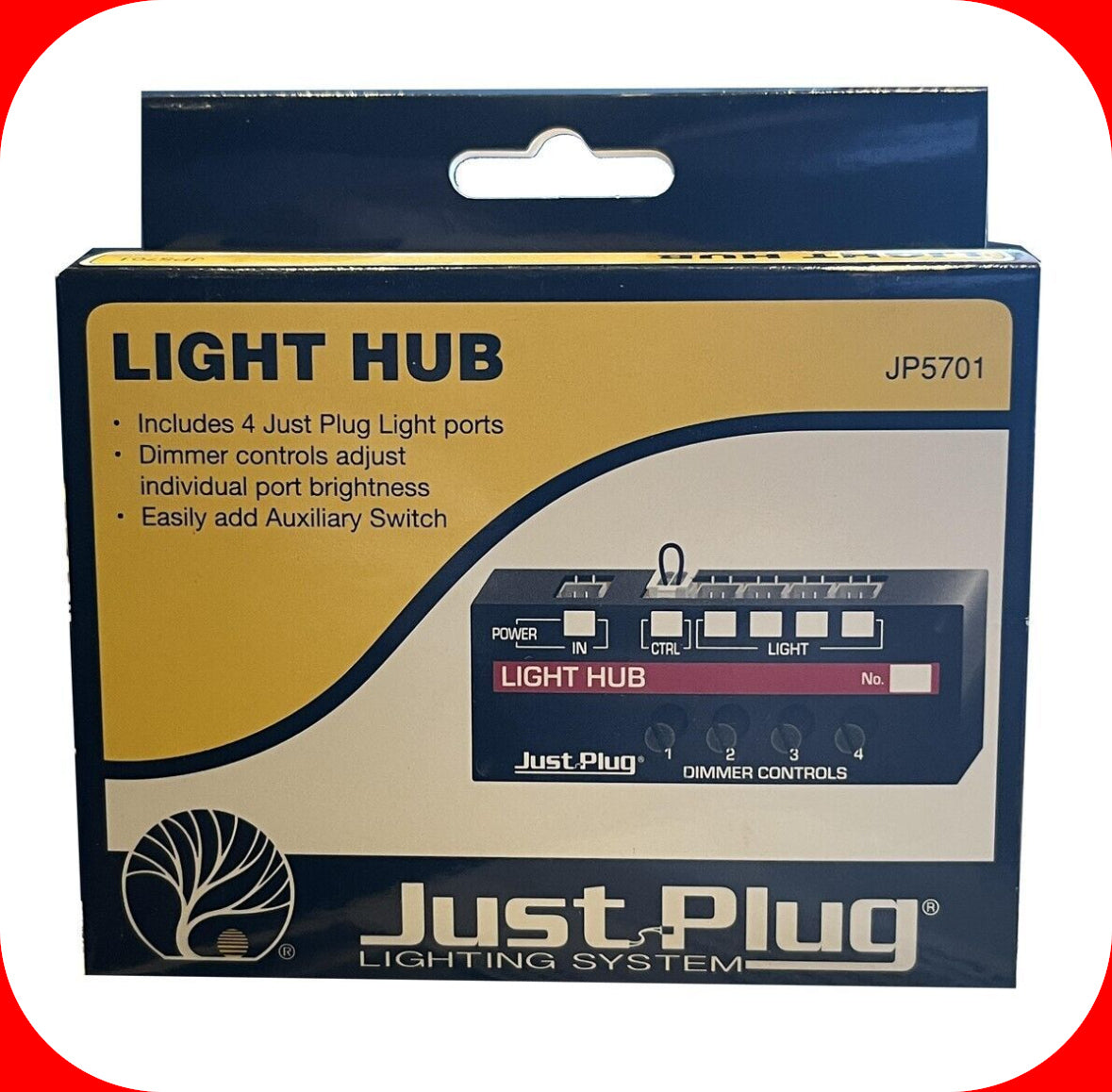 Woodland Scenics -- Just Plug LED 4-Port Light Hub w/ Dimmer -- JP5701