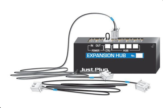 Woodland Scenics -- Just Plug LED 4-Port Expansion Hub w/ 4 Cables -- JP5702