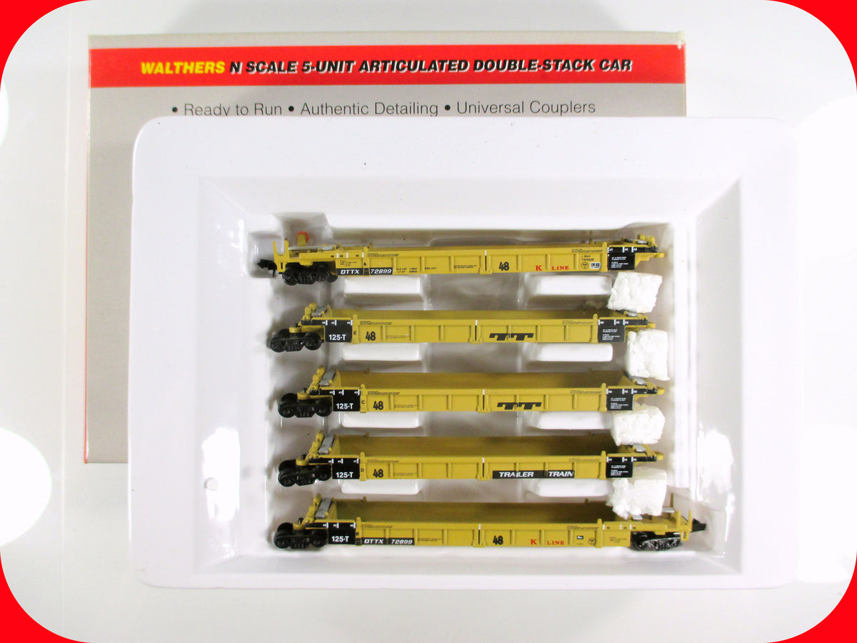 N Scale ***TTX K LINE*** Thrall 5-Unit Stack Well Car 72899 - Walthers 932-8105