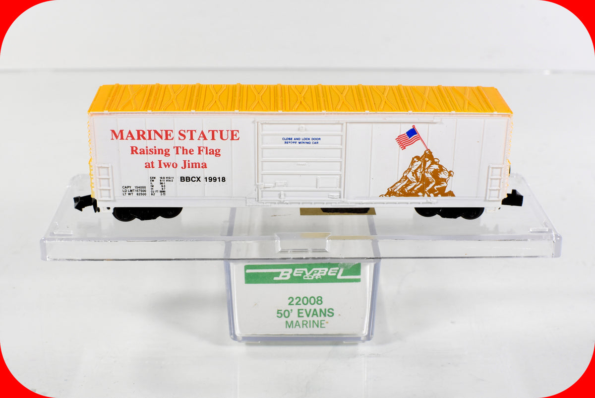 N Scale ***US MARINES - IWO JIMA FLAG RAISING*** Box Car #19918 - Bev-Bel 22008