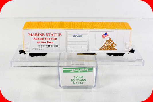 N Scale ***US MARINES - IWO JIMA FLAG RAISING*** Box Car #19918 - Bev-Bel 22008