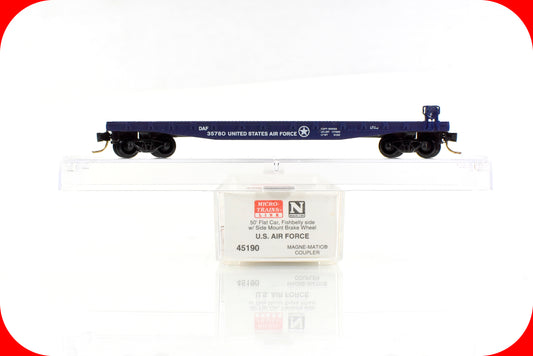 N Scale ***UNITED STATES AIR FORCE*** 50' Flat Car, #35780 - Micro Trains 45190