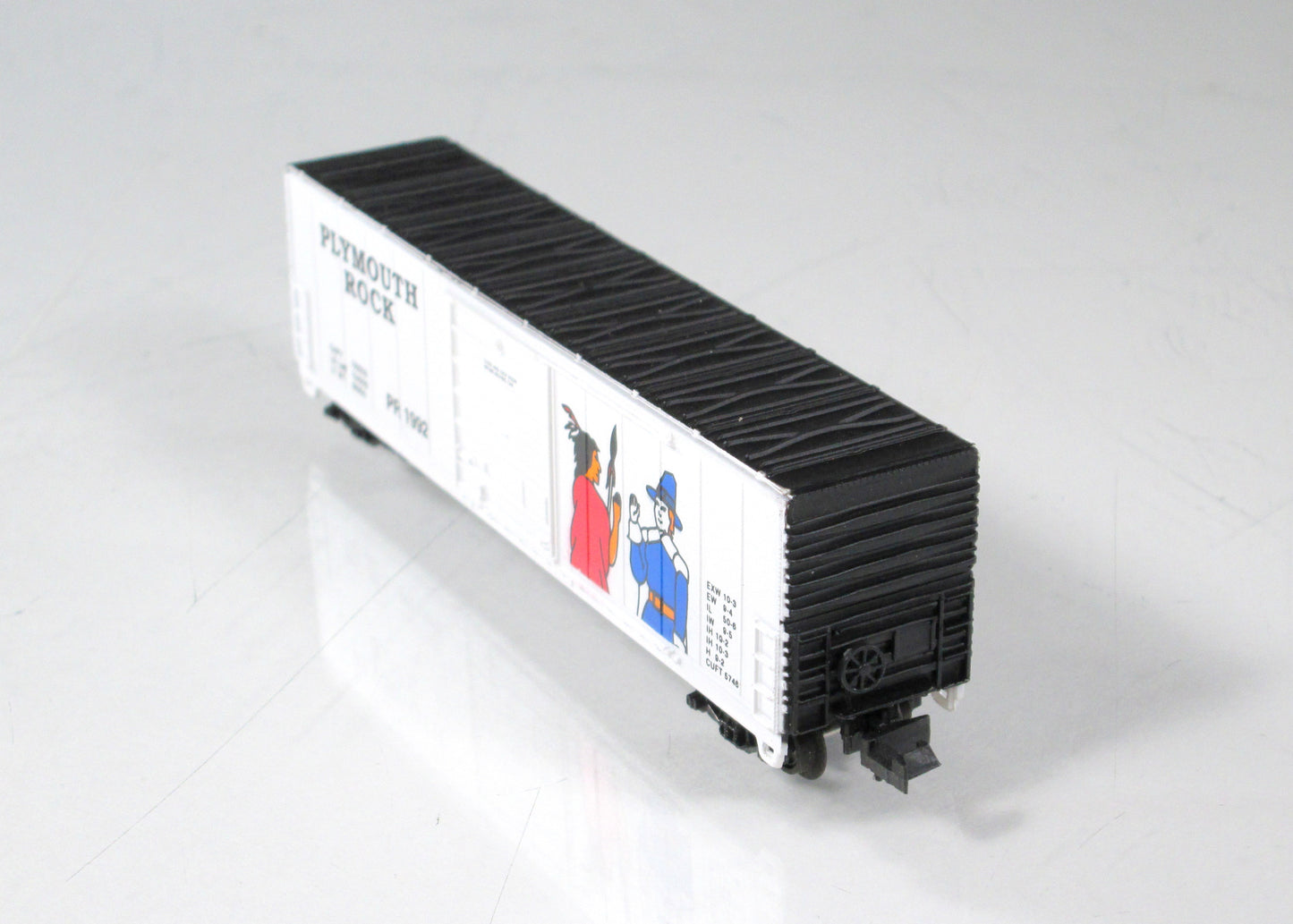 N Scale ***PLYMOUTH ROCK*** Patriotic 50' Box Car, PR 1992 - Bev-Bel 10036