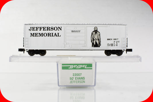 N Scale ***JEFFERSON MEMORIAL*** Patriotic Box Car - BBCX 19917 - Bev-Bel 22007