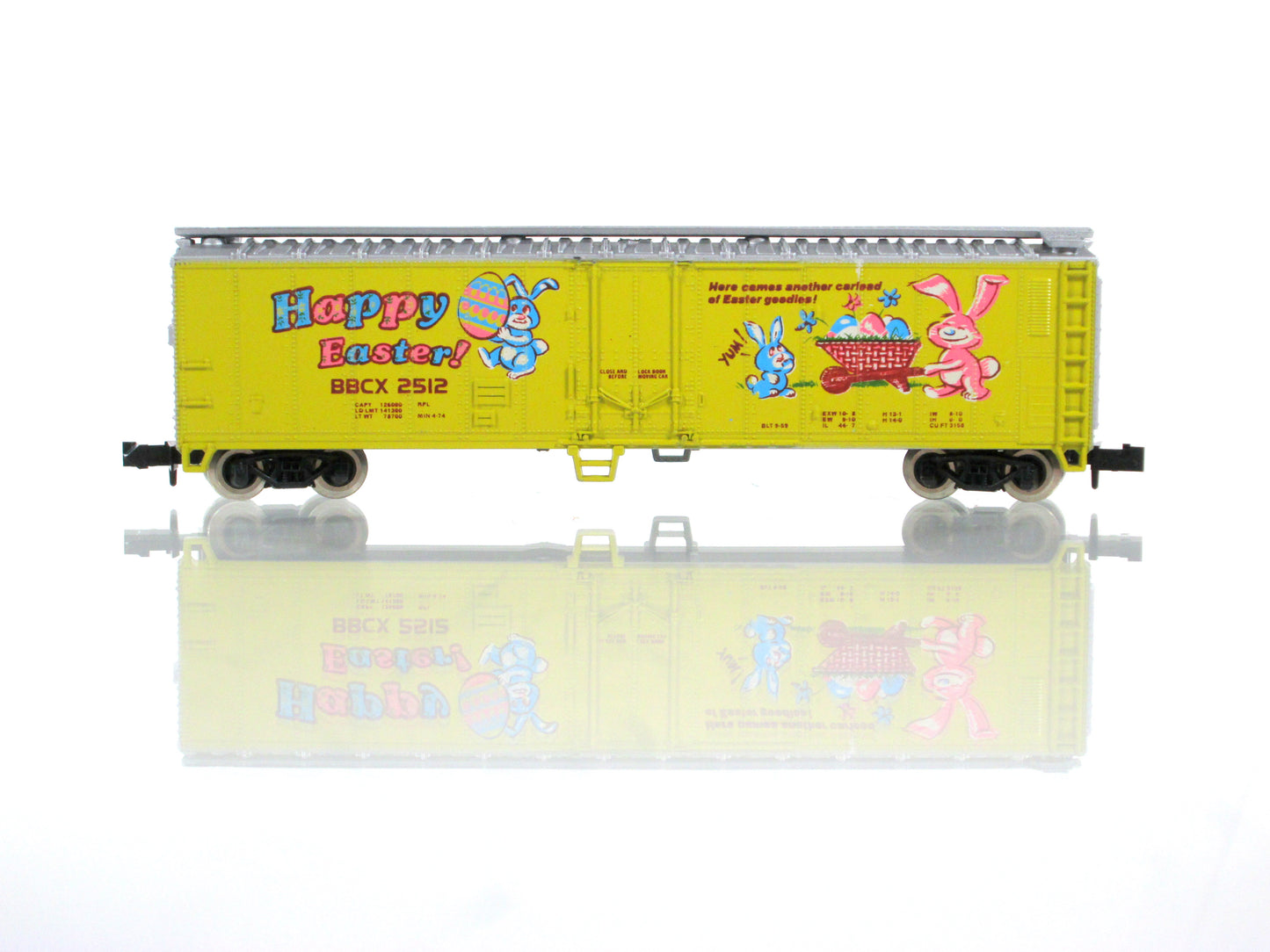 N Scale ***HAPPY EASTER*** 50' Single Door Box Car, BBCX 2512 - Atlas / Bev-Bel