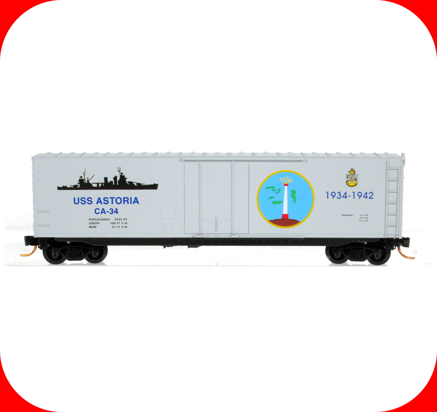N Scale ***USS ASTORIA Heavy Cruiser** US Navy Box Car - Micro Trains 03800410
