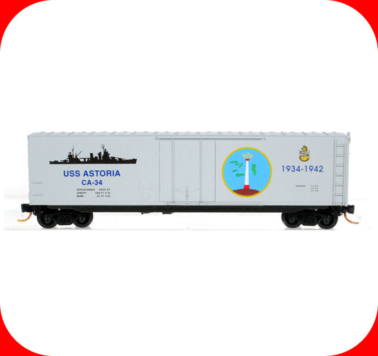 N Scale ***USS ASTORIA Heavy Cruiser** US Navy Box Car - Micro Trains 03800410
