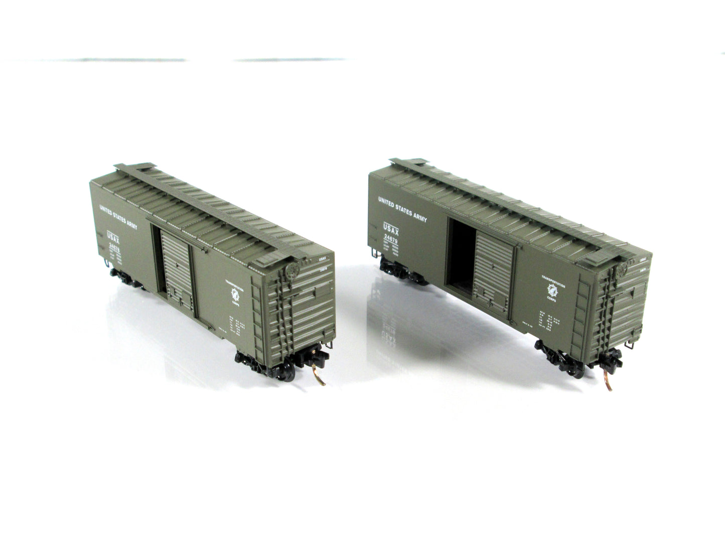 N Scale **US ARMY** 40' Box Car 2-Pack, USAX #24678 #24679 - Micro Trains 20456