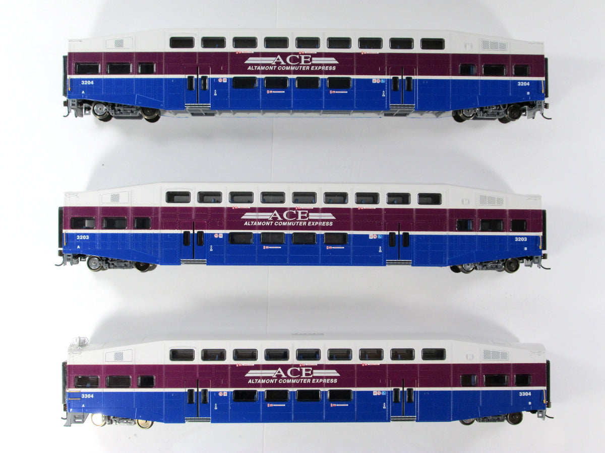 HO Scale ***ACE*** Bombardier Passenger Car Set #3304,3203,3204 -- Athearn 2590