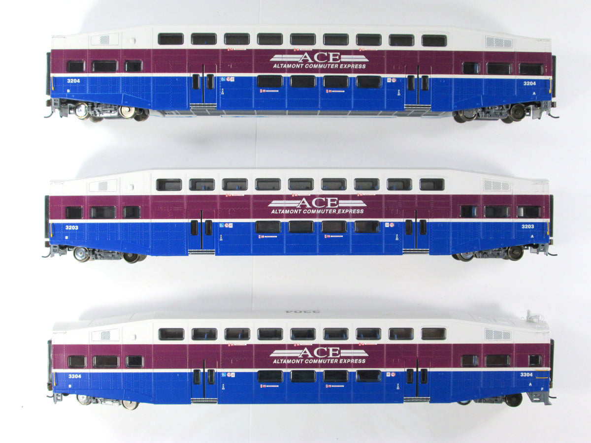 HO Scale ***ACE*** Bombardier Passenger Car Set #3304,3203,3204 -- Athearn 2590