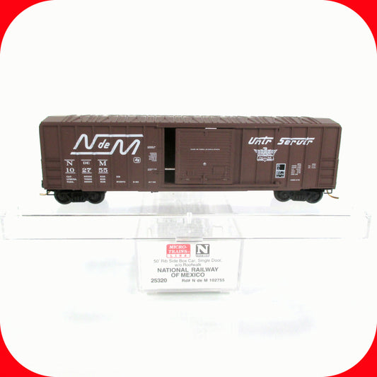N Scale *NATIONAL RAILWAYS MEXICO* Box Car, N de M #102755,  Micro Trains 25320