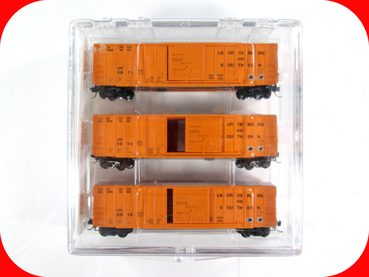 N Scale **LAURINBURG and SOUTHERN** Box Car Set - Raleigh Rails, MTL *VERY RARE