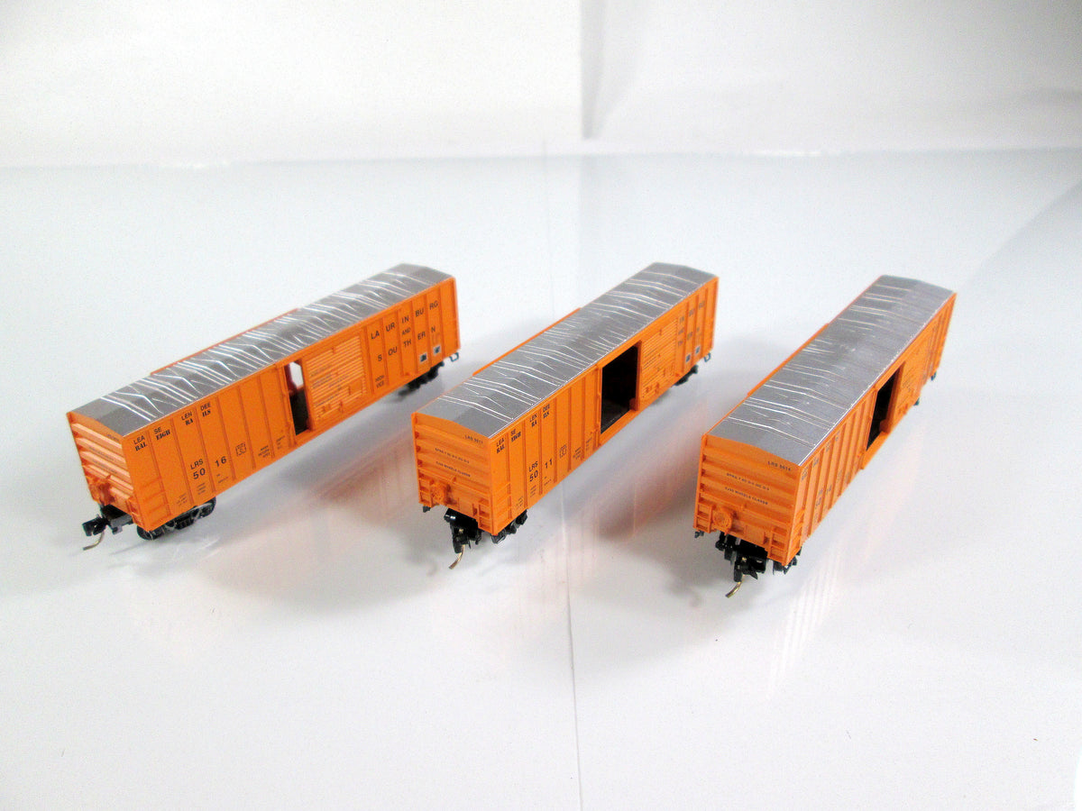 N Scale **LAURINBURG and SOUTHERN** Box Car Set - Raleigh Rails, MTL *VERY RARE